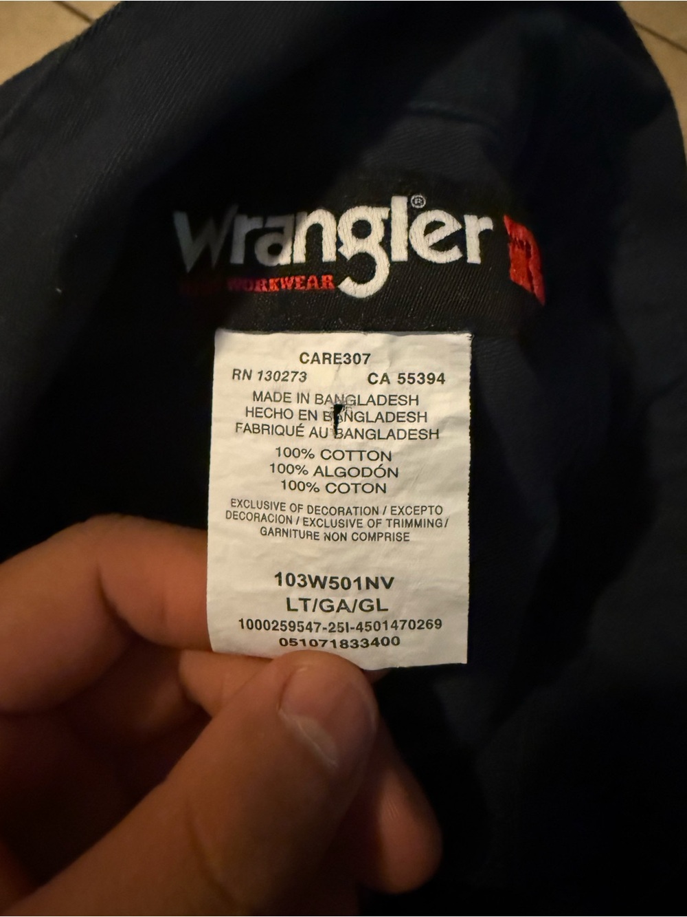 Wrangler Navy Long-Sleeve Button-Down Shirt - Picture 6 of 6